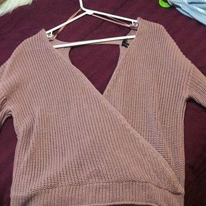 Cross open back sweater